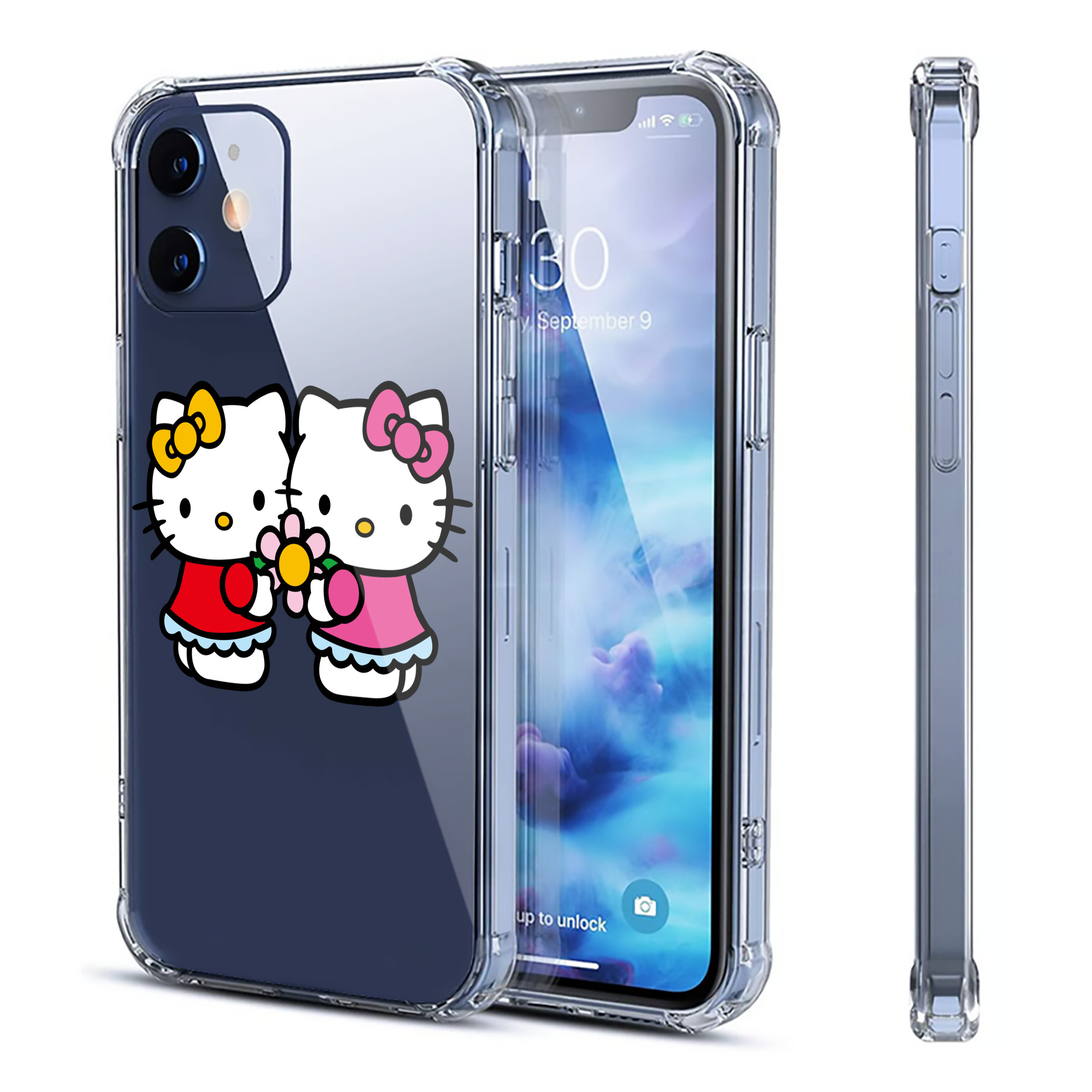 （画像用） Hello Kitty ハローキティ 【iPhone 12シリーズ対応】透明スマホケース（クリアソフトケース）